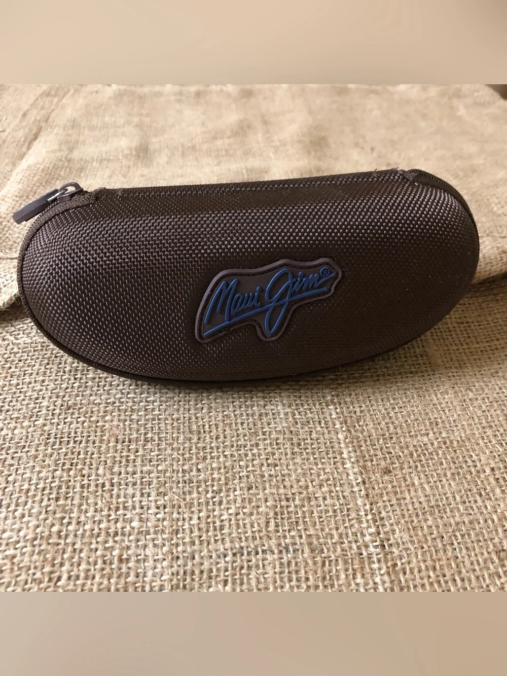 Maui Jim Brown Textured Eyeglasses/Sunglasses Case with Blue Logo - Like NEW!